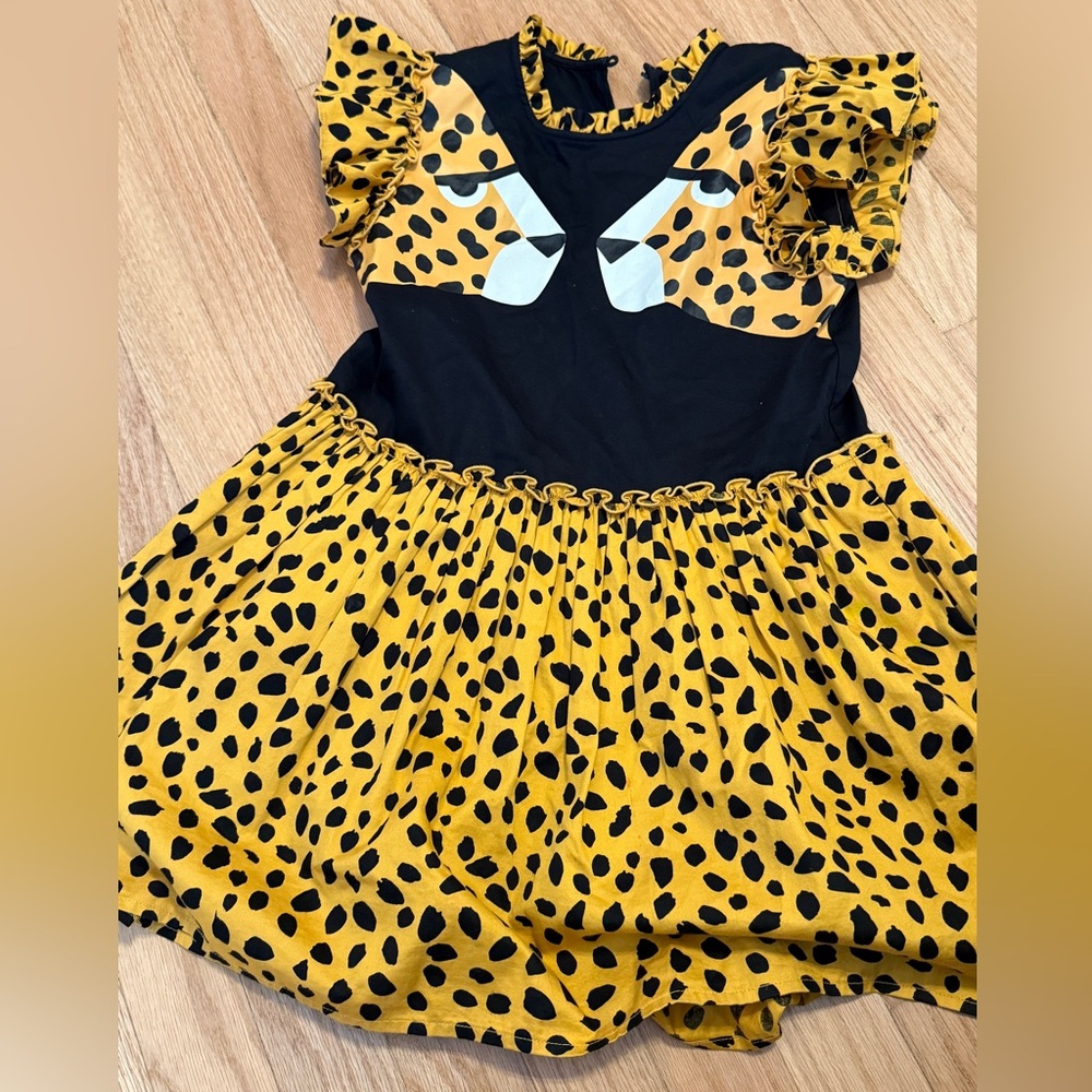 Fendi Leopard Print Dress with Ruffle Sleeves (for girl 6-8 years)